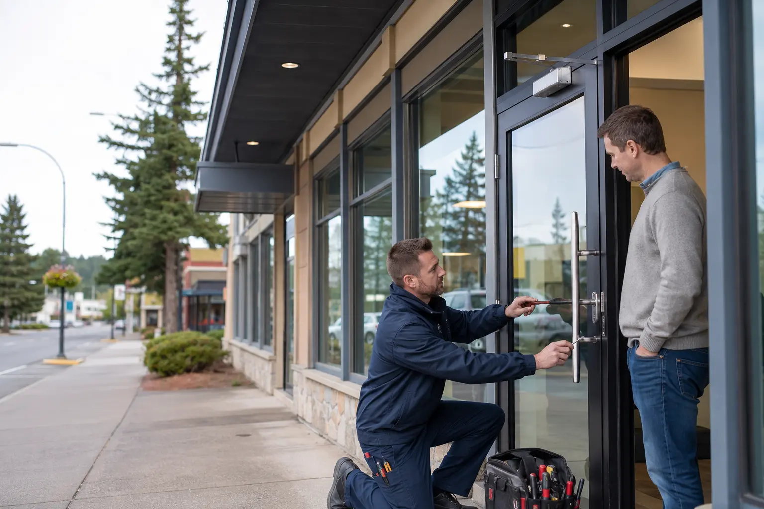 Commercial locksmith door hardware service