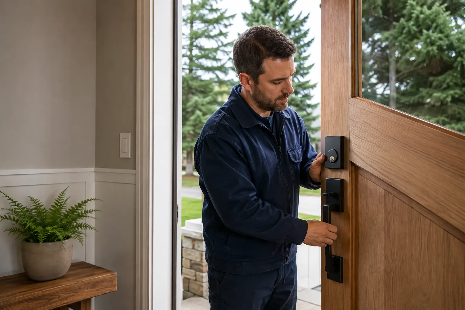 Residential door lock installation in Terrace